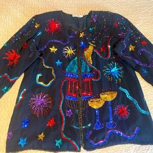 “FRENCH COLLIZIONI” Sequin Poppin’ Champagne Jacket